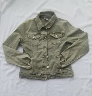 Chaqueta vaquera verde elástica