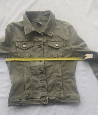 Chaqueta vaquera verde elástica