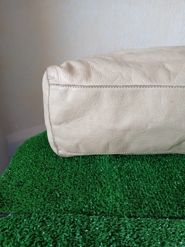 Bolso Bridas Piel Beige Marrón