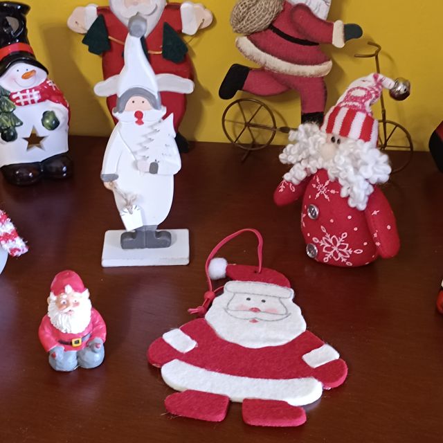 Figuras Navideñas Papá Noel y Muñeco Nieve
