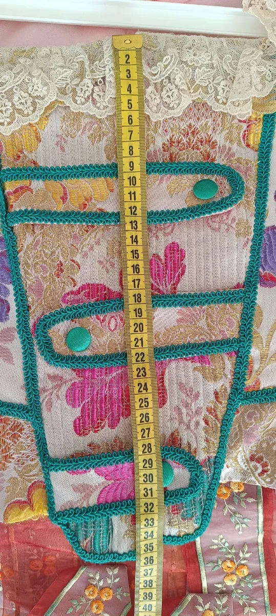 Traje de Fallera Blanco nacar destellos rosa