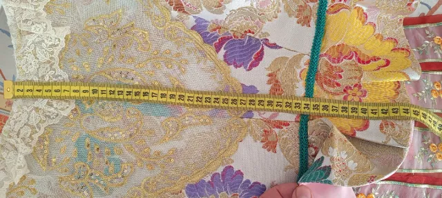 Traje de Fallera Blanco nacar destellos rosa