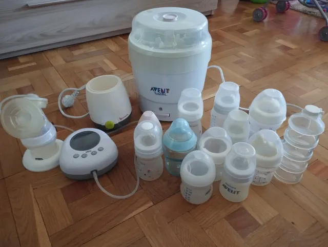 Lote biberones, sacaleches y esterilizador