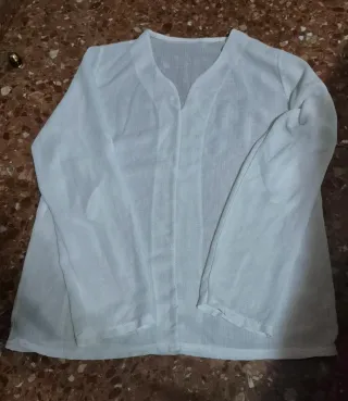 Blusa Lino Blanca Mujer