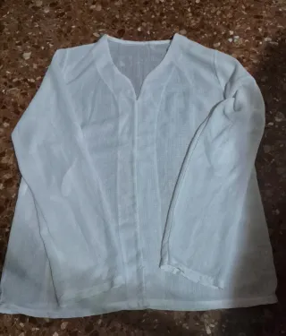 Blusa Lino Blanca Mujer