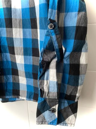 Camisa Denim Co. cuadros azul y negro Talla M