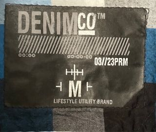 Camisa Denim Co. cuadros azul y negro Talla M