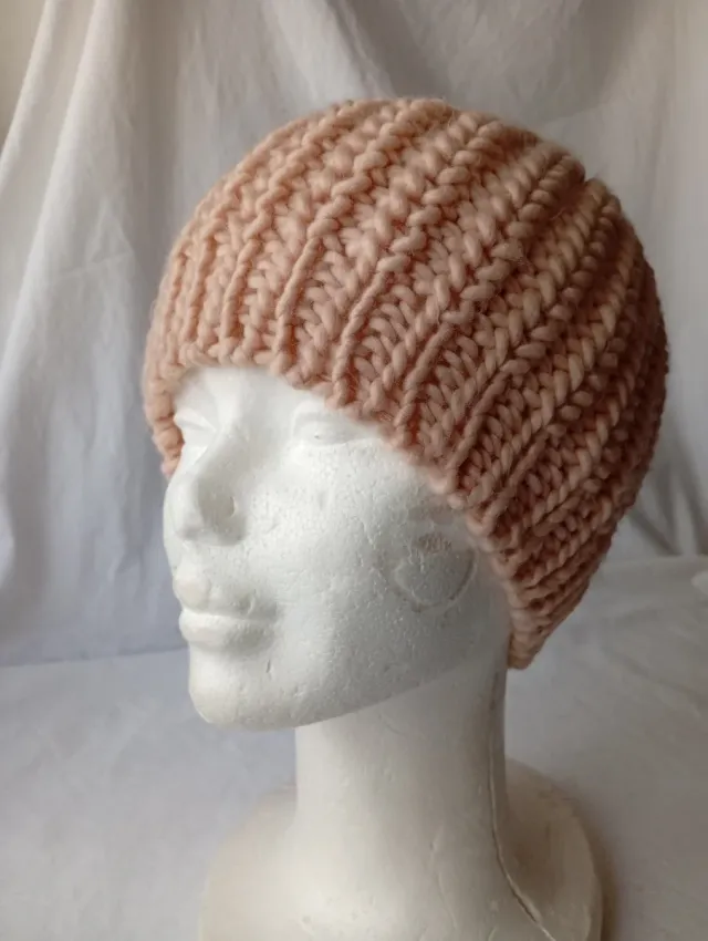 Gorro de lana beige elástico talla única