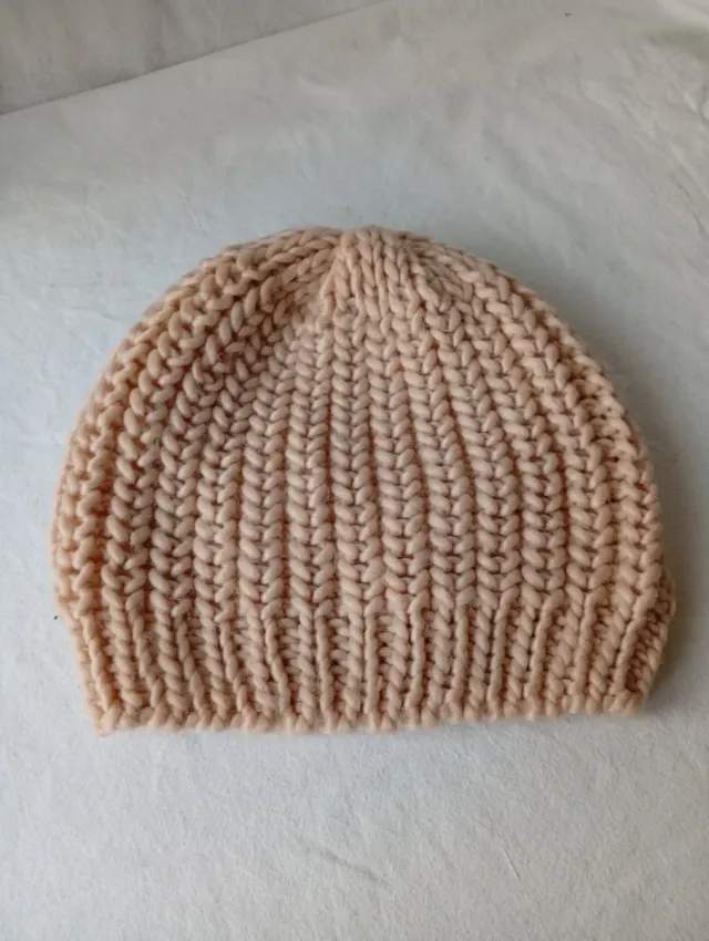 Gorro de lana beige elástico talla única