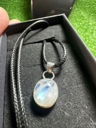 Collar Piedra Luna Azul y Plata