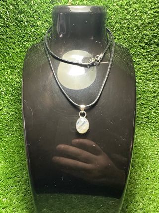 Collar Piedra Luna Azul y Plata