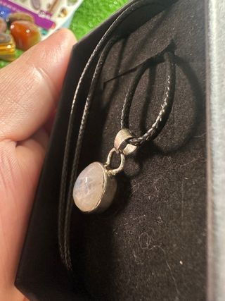 Collar Piedra Luna Azul y Plata