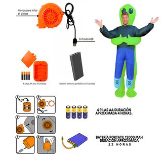 Disfraz Alien Hinchable Talla Única