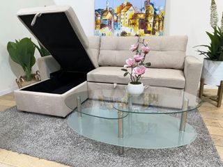 Sofá Cama Beige Tela