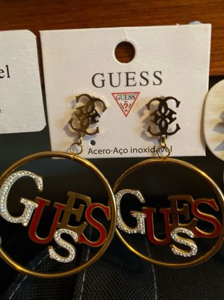 Pendientes Guess Aro Dorados con Brillantes