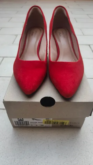 Décolleté Clarks ROSSO Pelle Scamosciata Tg 38