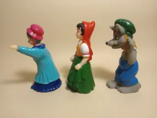 CAPPUCCETTO ROSSO NONNA LUPO Gioco VINTAGE Pupazzi