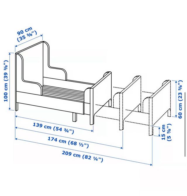 Cama infantil extensible IKEA blanca