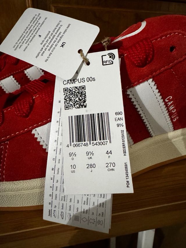 Adidas Campus 00s Rojo Talla 44 (UK 9.5)