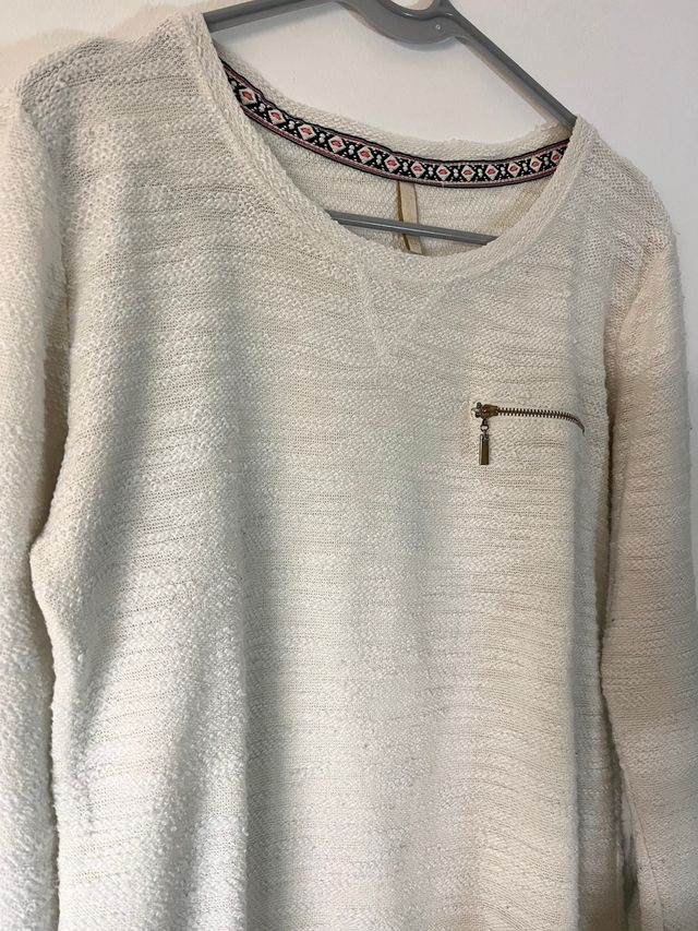 Jersey fino blanco manga 3/4