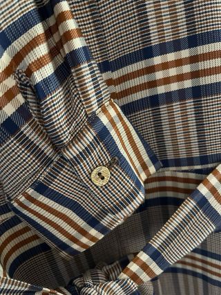 Vestido Pedro del Hierro xadrez castanho e cinza