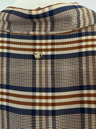 Vestido Pedro del Hierro xadrez castanho e cinza