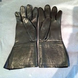 GUANTES LARGOS NEGROS MOTORISTA LEATHER O DISFRAZ