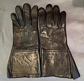 GUANTES LARGOS NEGROS MOTORISTA LEATHER O DISFRAZ