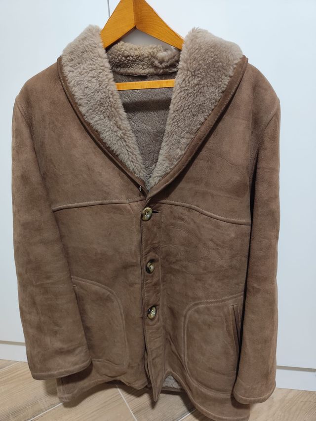 Chaqueta de piel forrada hombre