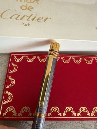 Bolígrafo Cartier Negro y Dorado