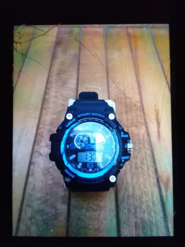 Reloj Deportivo Sport Watch Negro y Azul