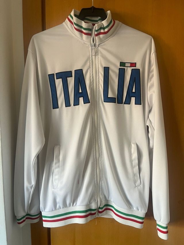 Sudadera Italia Blanca con Banderas
