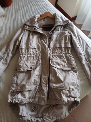 Parka mujer beige