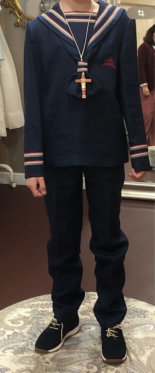 Traje de comunión niño azul