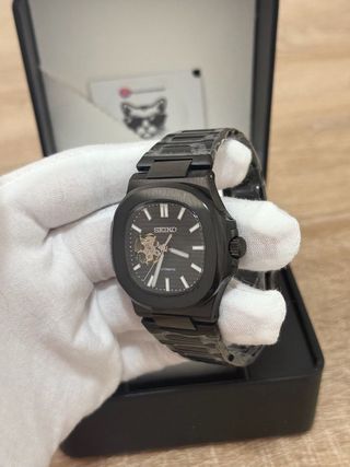 Reloj seiko mod Nautico open heart Negro 40mm