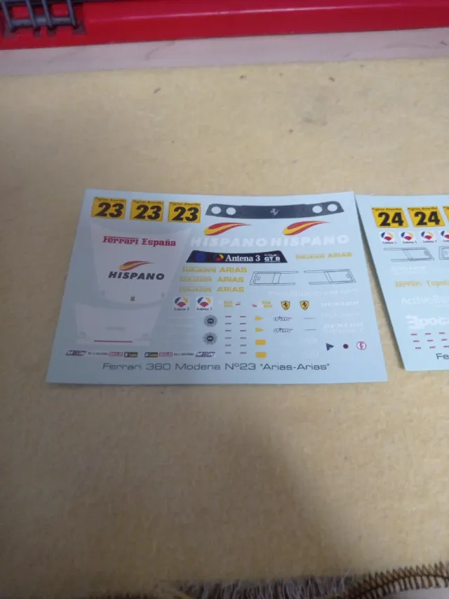 Calcas Ferrari 360 Modena Slot 23 y 24