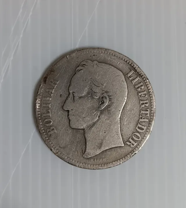 Moneda Venezuela 5 Bolívares Plata (1903)