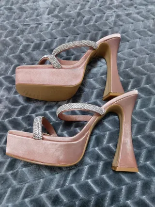 Tacones Tulipano Fiesta Brillantes color carne