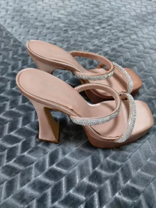 Tacones Tulipano Fiesta Brillantes color carne