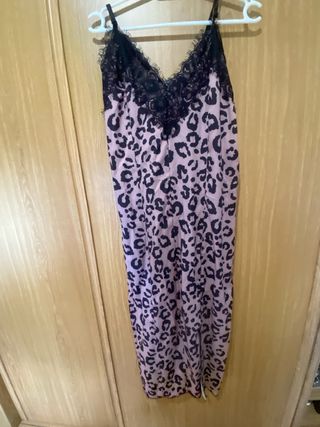 Vestido lencero estampado leopardo