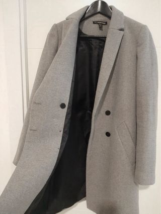 Abrigo largo gris Zara mujer
