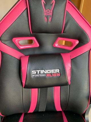 Silla Gamer/Oficina Stinger Negra y Rosa