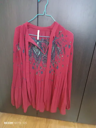 Blusón Pepe Jeans gasa plisada manga abullonada