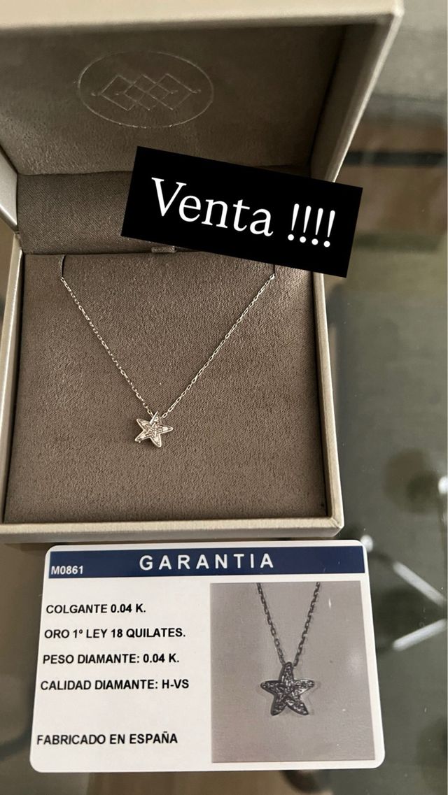 collar oro blanco y diamantes naturales c