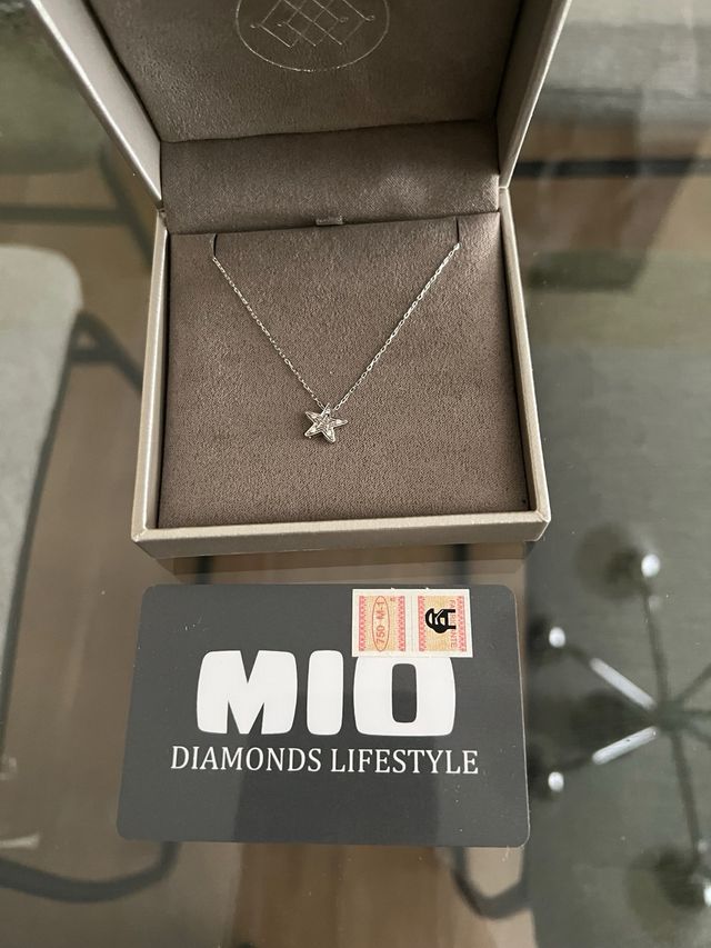 collar oro blanco y diamantes naturales c