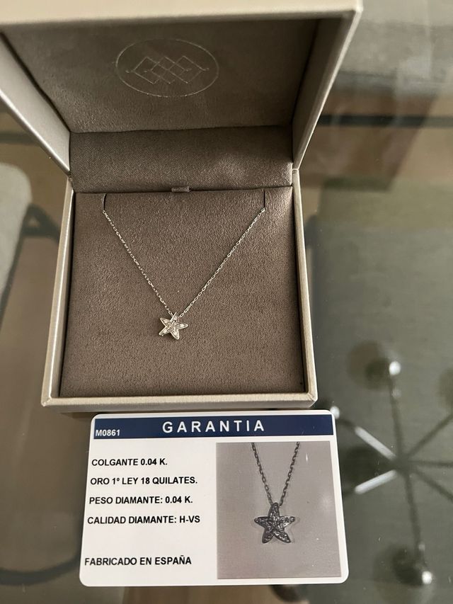 collar oro blanco y diamantes naturales c