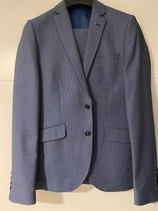 Traje de hombre corte moderno T.46 azul