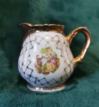 Servizio Caffè Porcellana Vintage Oro Bianco