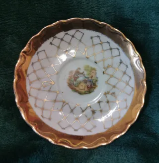 Servizio Caffè Porcellana Vintage Oro Bianco