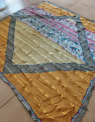 Foulard Jean Patou seta vintage multicolore